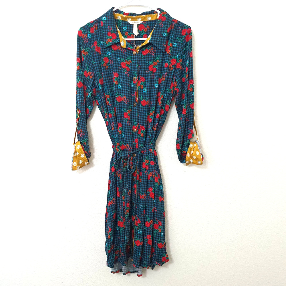 Matilda Jane Gingham Floral Fa La La Dress Women's Size Small